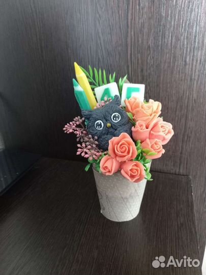 Букет учителю из мыла