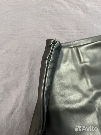 Кожаная юбка-шорты