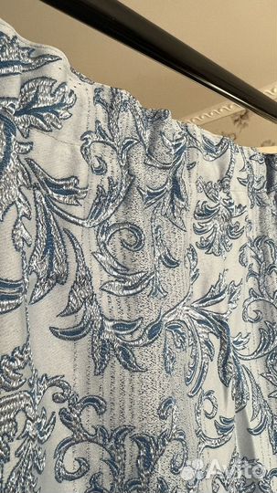 Шторы ткань синяя