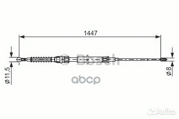 Трос стояночного тормоза зад прав/лев 19874