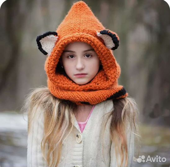 Шапка снуд лиса