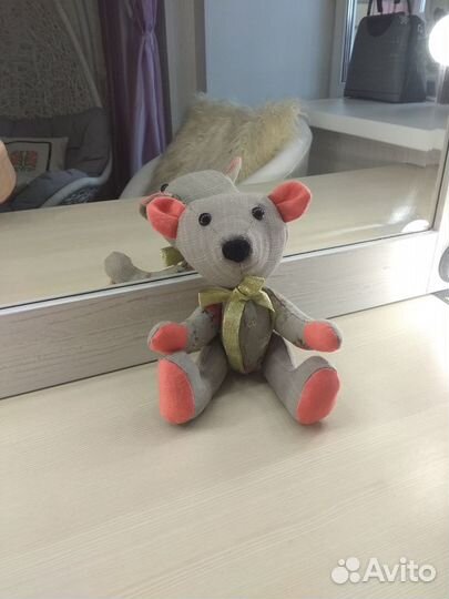 Игрушки мягкие заяц и мишка