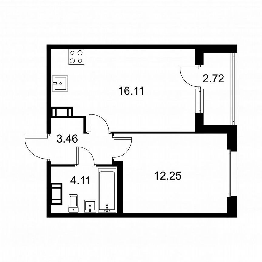 1-к. квартира, 37,3 м², 7/9 эт.