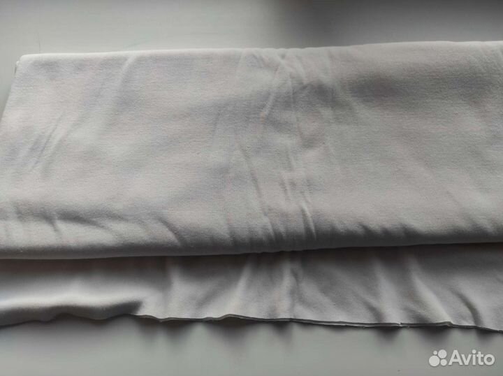 Ткань белая хлопковая рибана ластик