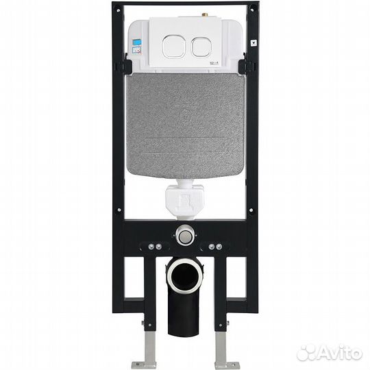 Унитаз подвесной WeltWasser amberg 497+merzbach 043 XL GL-WT+amberg RD-WT белый/кнопка белая, безобо