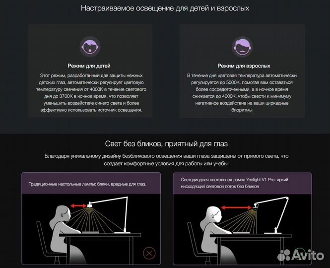 Умная лампа Yeelight LED Desk Lamp V 1 Pro