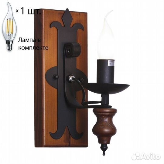 Бра с лампочкой Velante 586-701-01+Lamps E14 Свеча