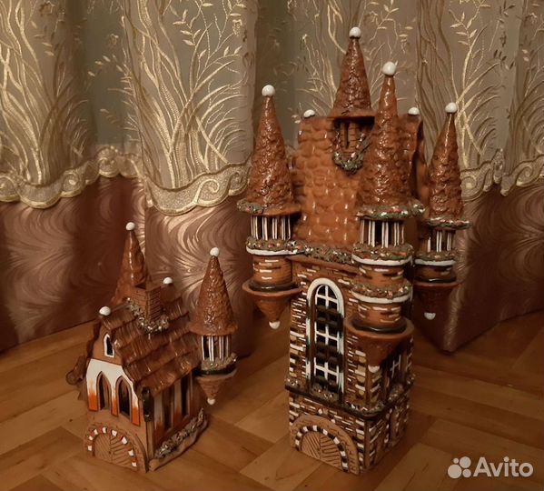 Новые статуэтки Замок, Домик керамические