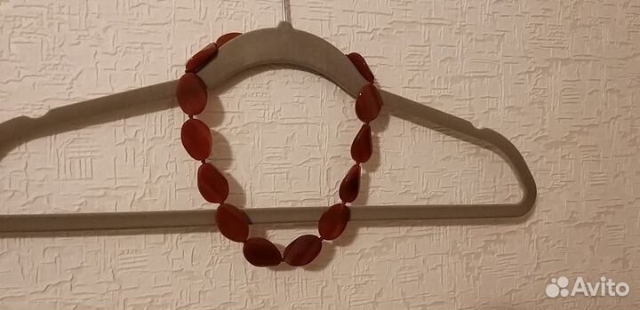 Бусы Сердолик овал огранка д.20мм, дл.450 мм