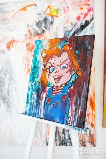 Картина акрилом «Кукла Чакки»