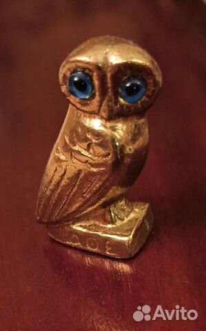 Фигурки сов разные, латунь, броши