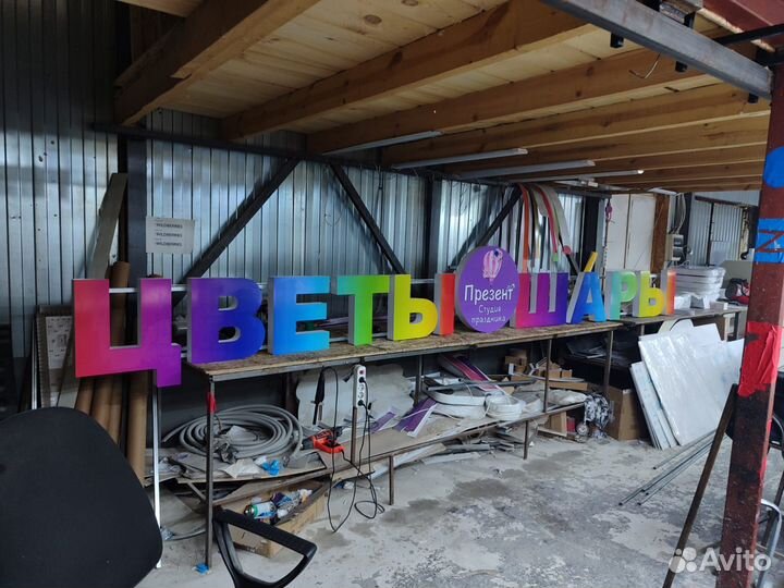 Рекламная вывеска Цветы Шары