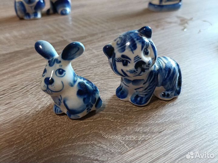 Декоративные фигурки животных гжель