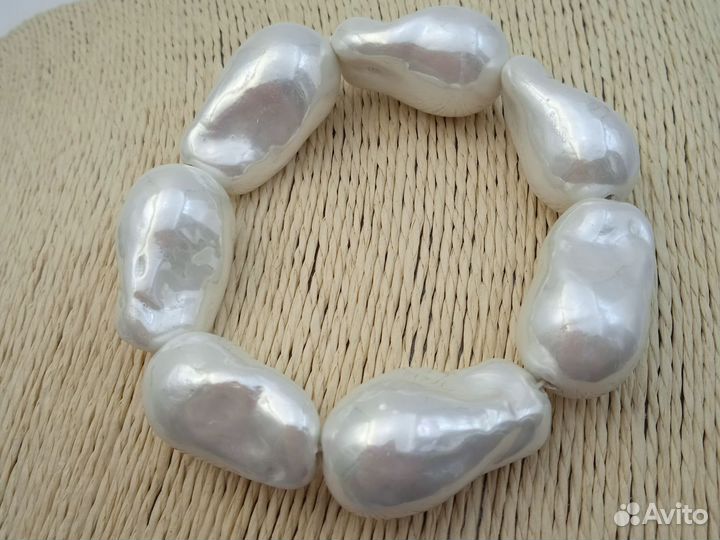 Браслет барочный жемчуг майорка 28 мм