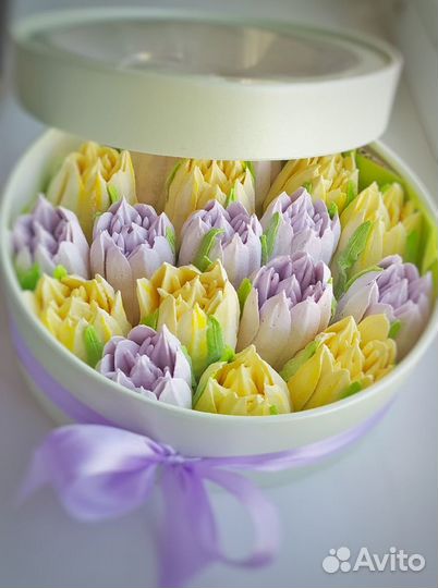 Тюльпаны из зефира в натуральную величину