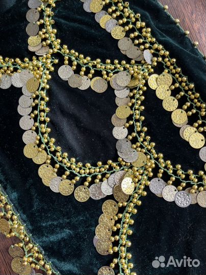 Пояс для восточных танцев на взрослого с бубенцами