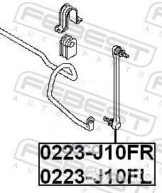 Тяга стабилизатора 0223-J10FL 0223-J10FL Febest