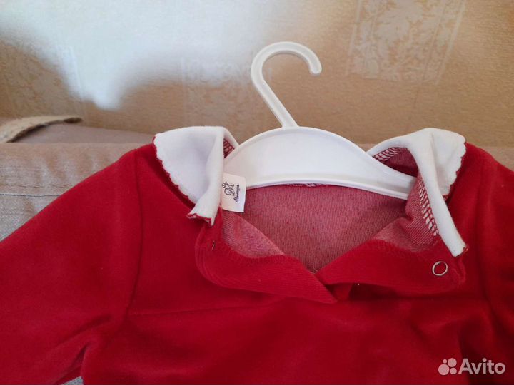 Велюровое платье для девочки 86