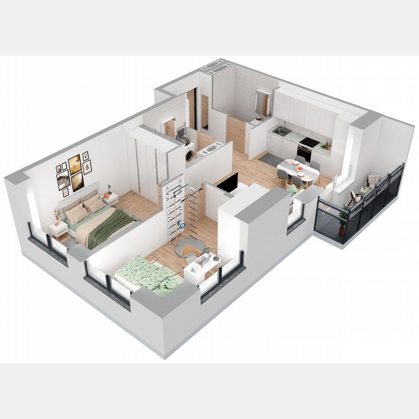 2-к. квартира, 56,9 м², 21/23 эт.