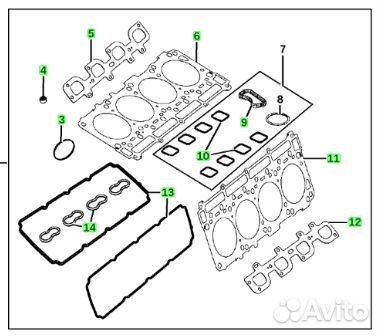 Набор прокладок двигателя 6.4 SRT Chrysler Dodge