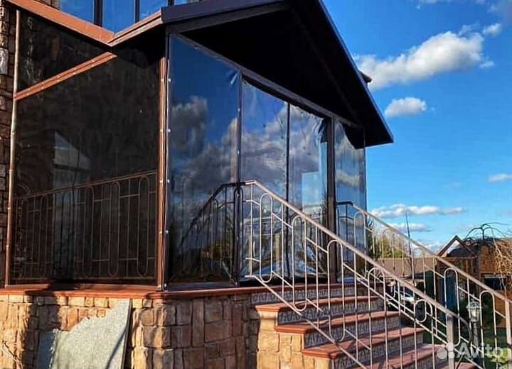 Мягкие окна тонированные для веранды