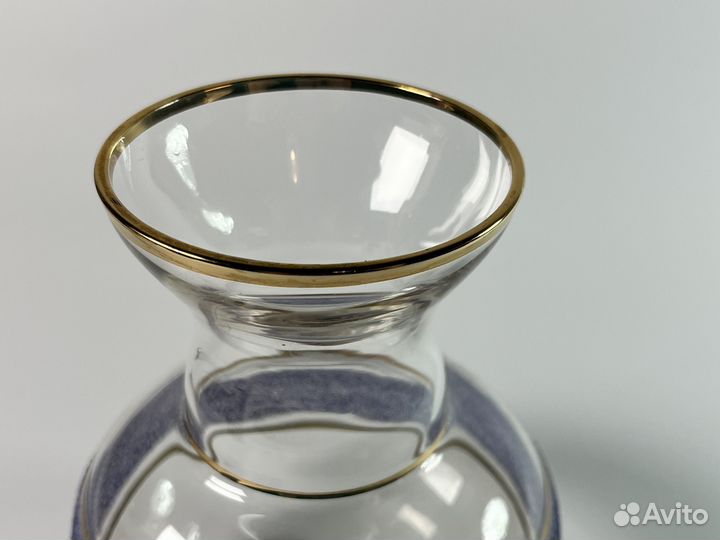 Ваза для цветов СССР стекло роспись