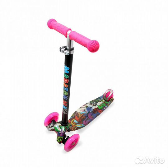 Самокат Scooter Maxi S974 Графити фиолетовый