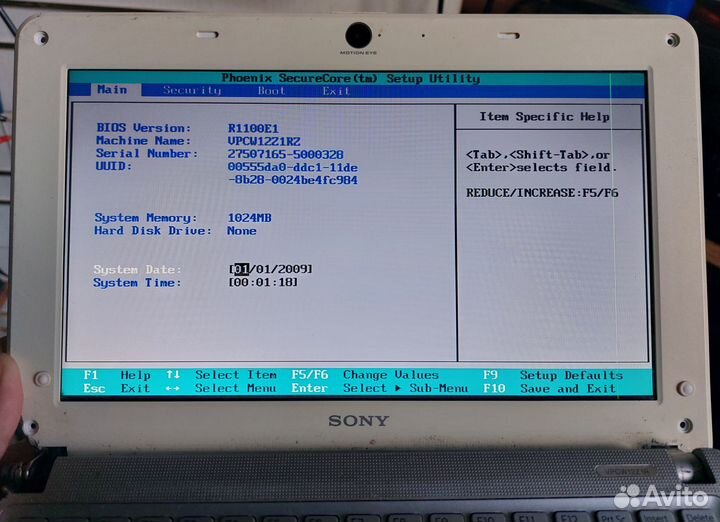 Sony vaio PCG-4V1V