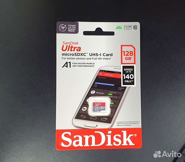 Карта памяти SanDisk microSD 128 гб UHS-I 140 Mb/s
