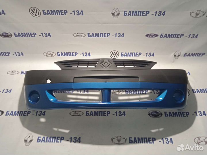 Бампер передний renault logan 1 синий