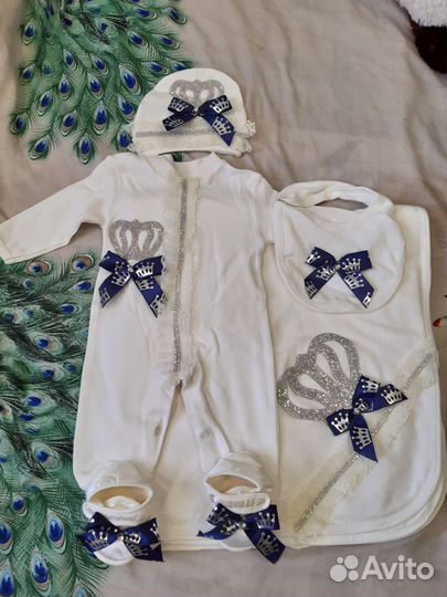 Комплект на выписку для мальчика летний