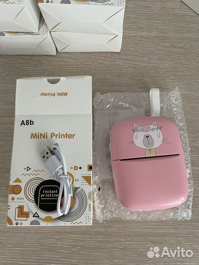 Детский мини термо принтер блютуз