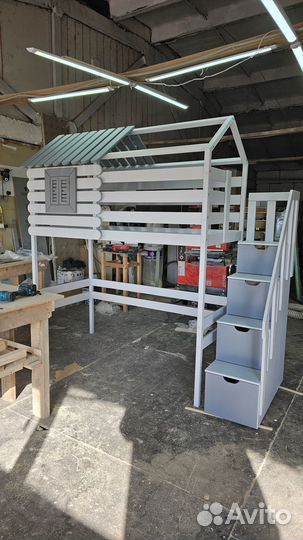 Детская кровать чердак домик