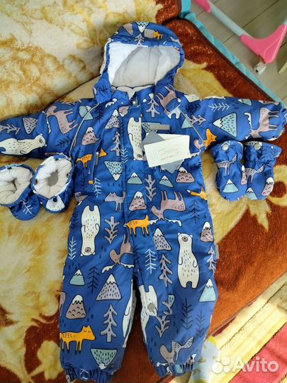 Зимний комбинезон Crockid для мальчика 74-80