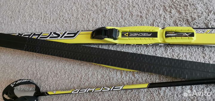 Лыжи беговые (150 см) +палки (95 см) fisher детски