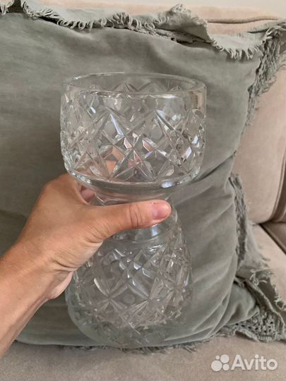 Вазы хрустальные, салатник, бокалы винтаж