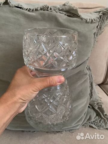Вазы хрустальные, салатник, бокалы винтаж