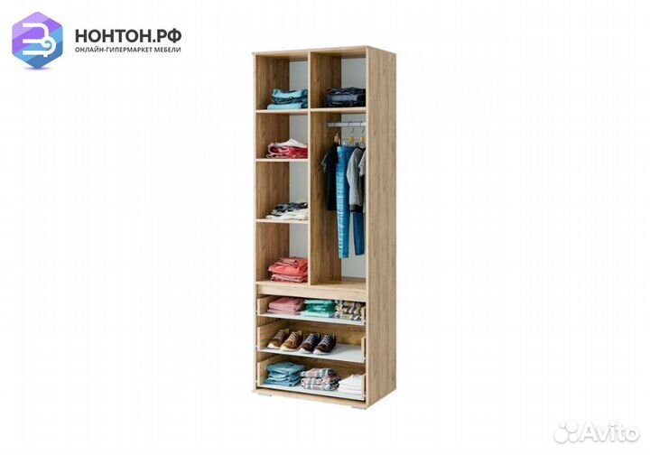 Шкаф двухстворчатый Тренд бетон / крафт / белый