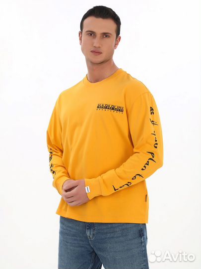 Лонгслив мужской желтого цвета Napapijri