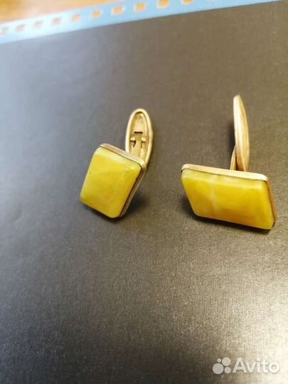 Запонки с Янтарем, зажим