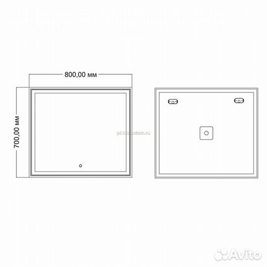Зеркало с подсветкой Mixline Минио 800*700 (545275)