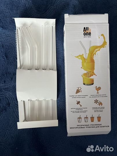 Набор трубочек для коктейлей стекло