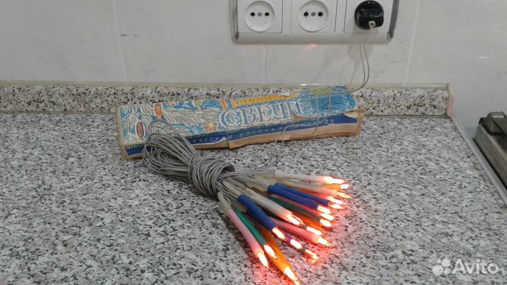 Гирлянда новогодняя СССР неоновые свечи