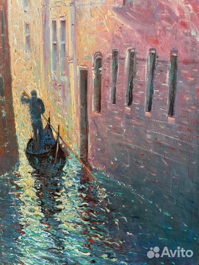 Картина маслом Венеция 80*40 ручная работа