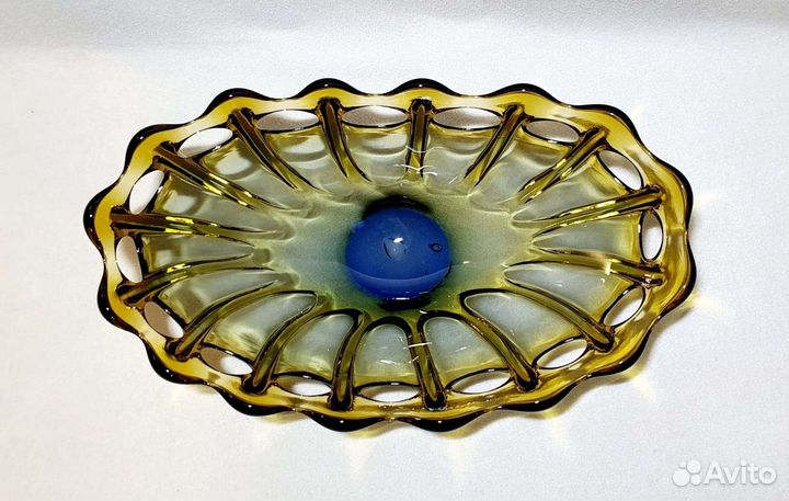 Ваза фруктовница. Чехословакия Богемия