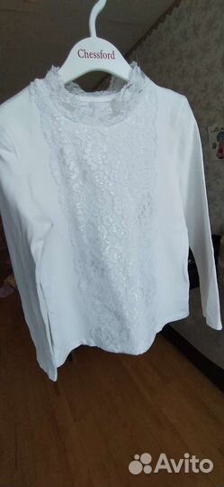 Блузка белая х/б р128