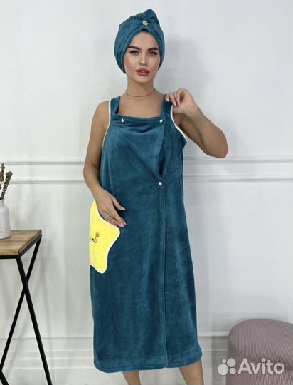 Халат банный с чалмой