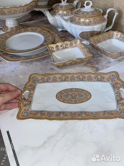 Новый фарфоровый поднос для нарезок, хлебница