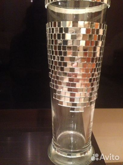 Ваза-шар 15см, стразы,зеркальная мозаика