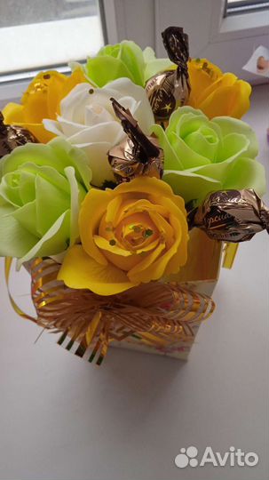 Букет из мыльных роз